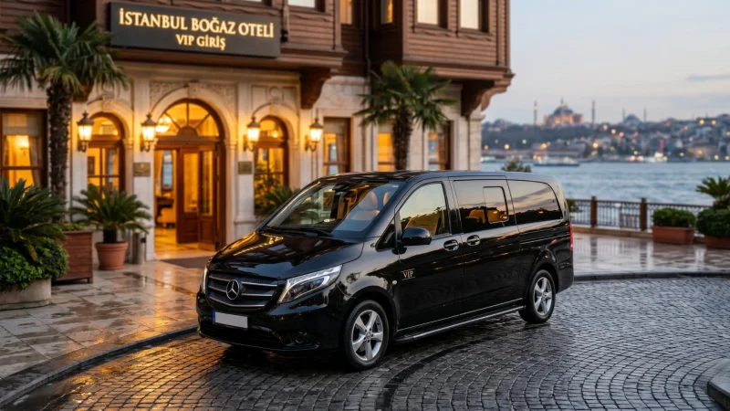 İstanbul havalimanlarından otele doğrudan ulaşım sağlayan VIPGOS geniş hacimli Mercedes Vito transfer aracı - İstanbul Hotel Transfer