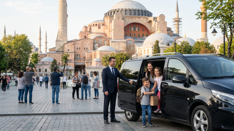 İstanbul tarihi bölgelerde park sorunu yaşamadan kapıdan kapıya hizmet veren şoförlü vip lüks araç